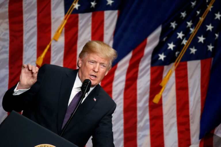 U.S. President Donald Trump delivers remarks regarding the Administration’s National Security Strategy at the Ronald Reagan Building and International Trade Center in Washington D.C.