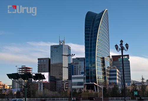 Ulaanbaatar / Mongolia – November 11 2018: Skyscrapers in the city center