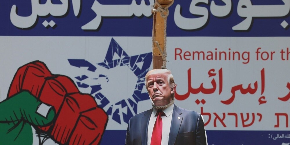 Anti-US and Anti-Israeli billboard in Tehran